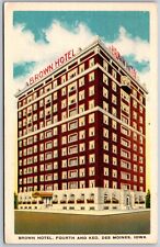 Vtg Des Moines Iowa IA Brown Hotel Fourth Streer & Keo 1940s View Postcard picture