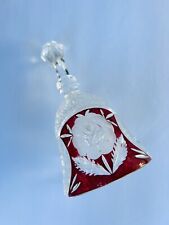 HOFBAUER Germany CLEAR & RUBY CRYSTAL TABLE BELL - Flower Design picture