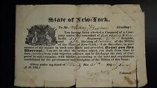 1835 Military Document PA German New York Militia Broadside Beidelman Family  picture