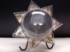 Antique Victorian Star Magnifying Goofus Glass Dome With Display Stand 6