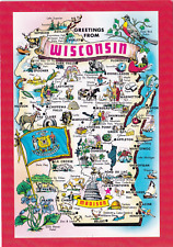 Wisconsin State Map Postcard 1999 picture