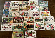 Lot of 26 Antique Greetings~Postcards with Large Words~Personal Greetings~h545 picture