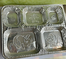 vtg 5 course TV Dinner ALUMINUM TRAY kids meal animal children plate swanson zoo picture