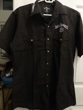 Jack Daniels Black Short Sleeve Button Down Shirt Black picture
