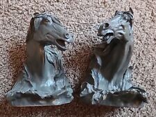 VINTAGE SET OF BEAUTIFUL HORSE HEAD BOOKENDS, EQUESTRIAN, HORSES DETAILED picture