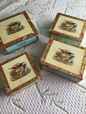 4 San Cristobal empty wood cigar craft and jewelry box lot picture