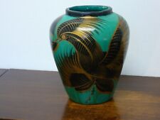 Vintage 1940s Mexican Pottery Bird of Paradise Tonala Burnished Grabber Vase picture