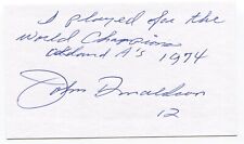 John Donaldson Signed 3x5 Index Card Autographed MLB Baseball 1974 Athletics picture