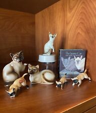 Lot of 5 Vintage SIAMESE CAT Music Box S & P Set Bone China figurines Japan picture