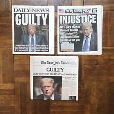 Trump Guilty New York Times Daily News and Post May 31, 2024 unread picture