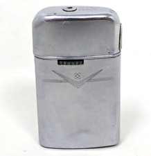 Vintage Ronson Varaflame Windlite Atomic Chrome Gas Cigarette Lighter USA A24 picture
