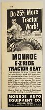 1951 Print Ad Monroe E-Z Ride Tractor Seats Auto Equipment Monroe,Michigan picture