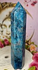 High Quality Brazillian Chunky Blue Green Apatite Crystal Point Tower 17cm 481g picture