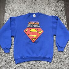 Vintage Six Flags Superman Sweatshirt Mens XL Blue Sweatshirt Darien Lake picture