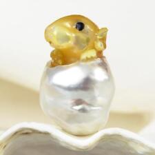 HUGE South Sea Pearl Baroque Golden Mother-of-Pearl Rat Carving undrilled 6.36 g picture