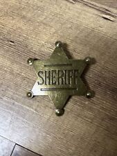 Novelty Sheriff Badge - Replica Western Style - Brass Plated Pressed Metal - NOP picture