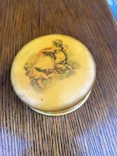 Beautiful ANTIQUE SNUFF BOX TRINKET WOOD HAND PAINTED Virginia Estate Found picture
