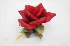 Dea Capodimonte Porcelain Red Rose Flower Made in Italy Leaf DMG TF picture