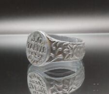 HUGE c. 1920 Souvenir Ring J.G. Tarver TEXAS GIANT Circus ANTIQUE Metal 1.25
