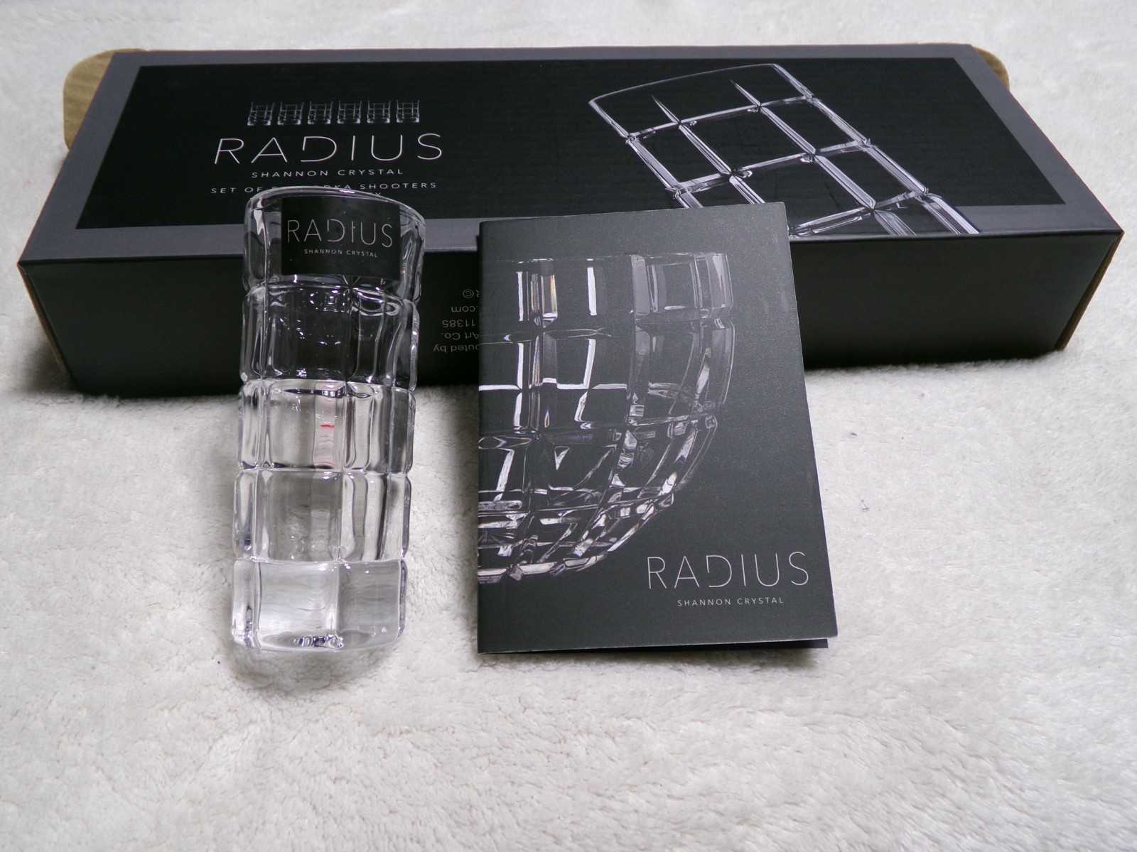Shannon Crystal by Godinger Radius 6 Vodka Shooters Shot Glasses - New