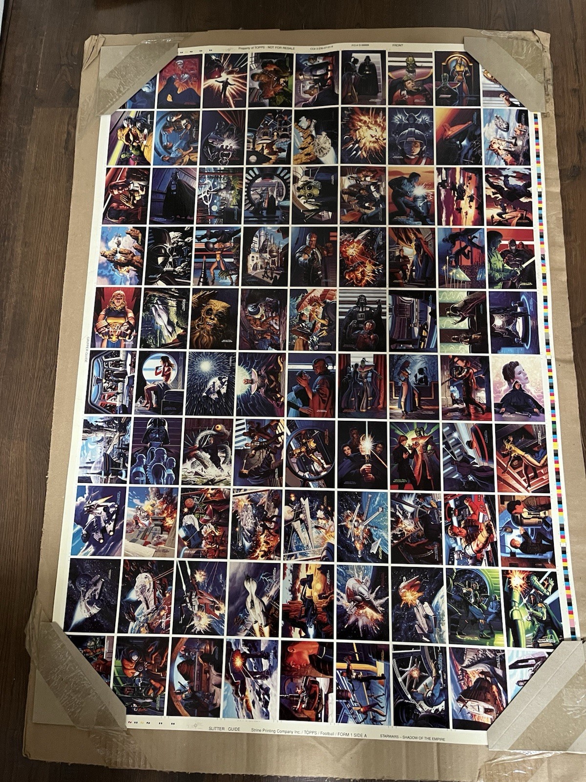 Topps 1996 Star Wars Shadow of Empire Uncut Flat 90-Card Sheet 27x40 