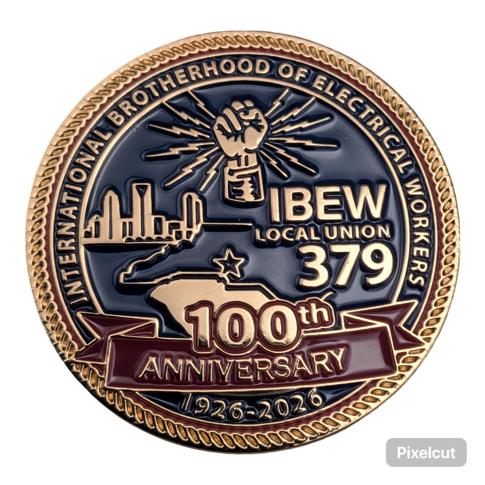 IBEW Local Union 379 100th Anniversary Challenge Coin 1926-2026 Charlotte SC IBEW Local Union 379 100th Anniversary Challenge Coin 1926-2026 Charlotte SC