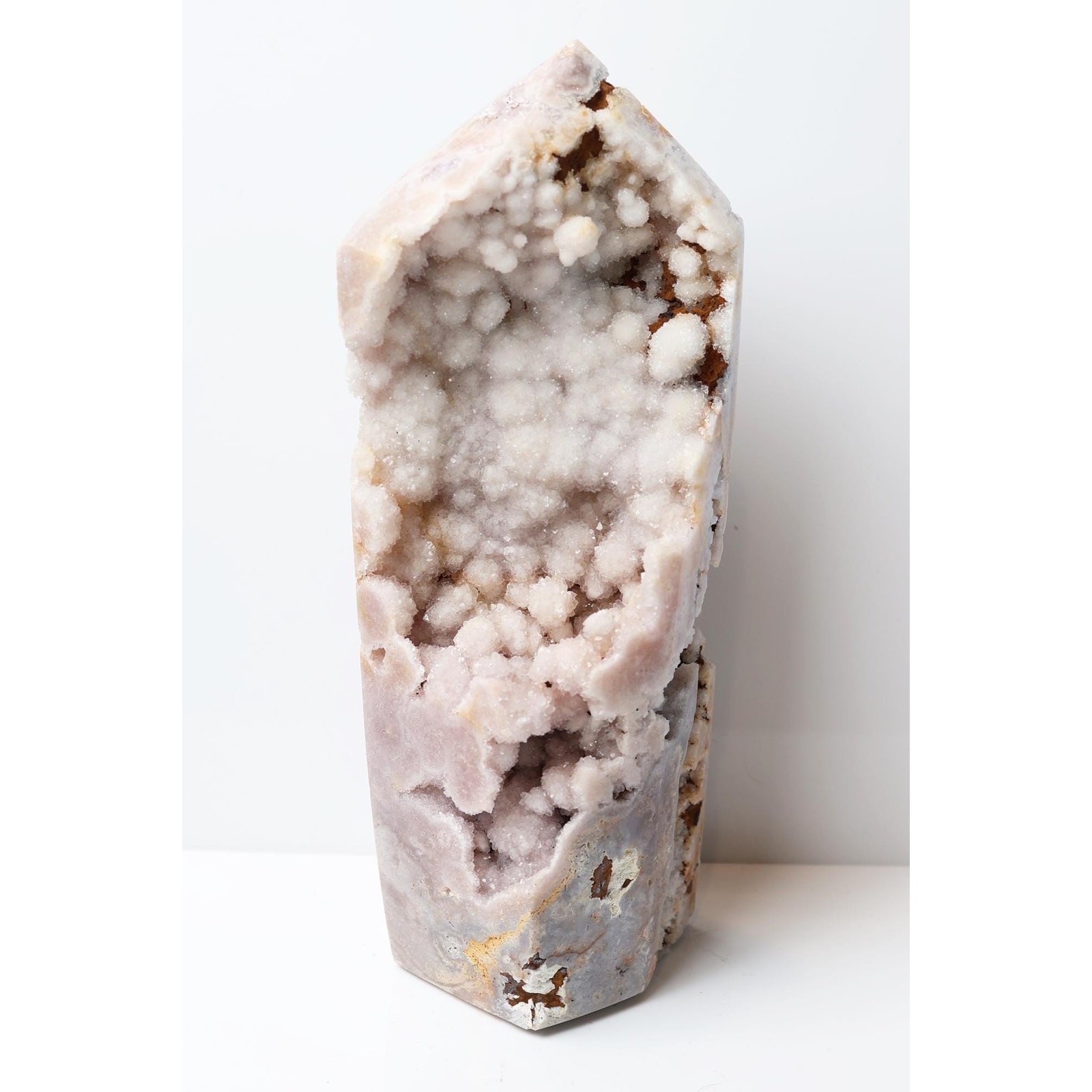 Pink Amethyst Druzy Quartz Tower, Large 8.25 Inch Crystal