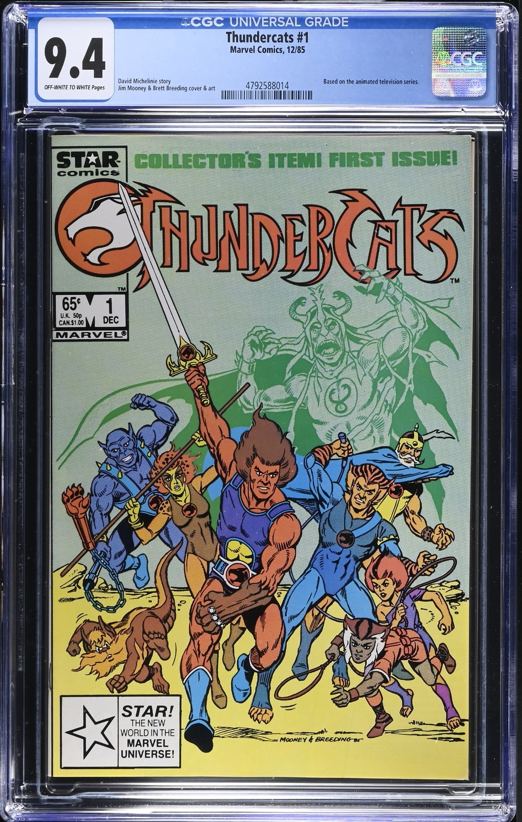 Marvel Thundercats #1 - CGC 9.4 - OW/WP - NM+ 1st Appearance - 1985
