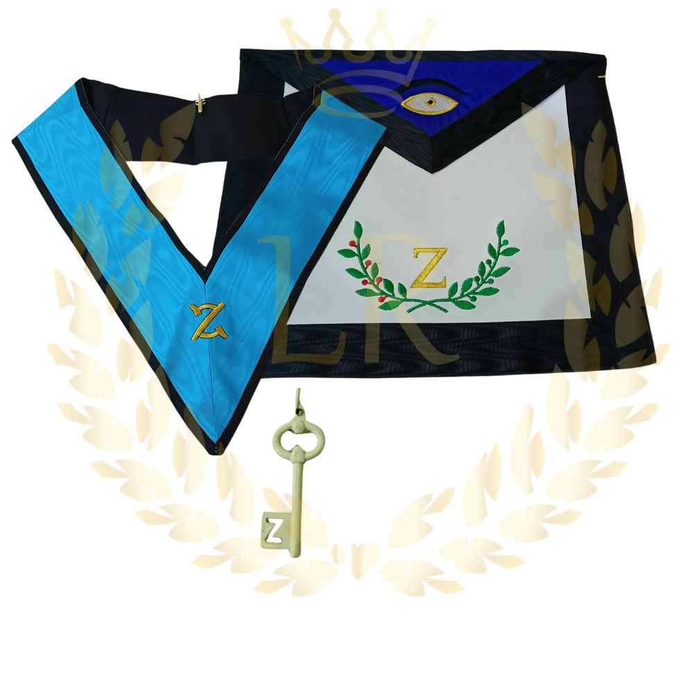 Masonic Scottish Rite 4th Degree Embroidered Faux Leather Apron Collar Package Masonic Scottish Rite 4th Degree Embroidered Faux Leather Apron Collar Package