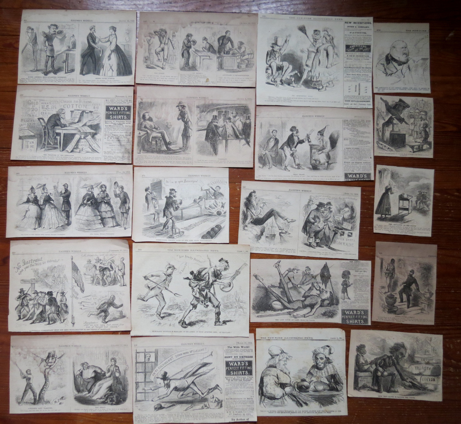 AUTHENTIC CIVIL WAR CARTOON COLECTION - 125 PIECES POLITICAL MILITARY SLAVERY AUTHENTIC CIVIL WAR CARTOON COLECTION - 125 PIECES POLITICAL MILITARY SLAVERY