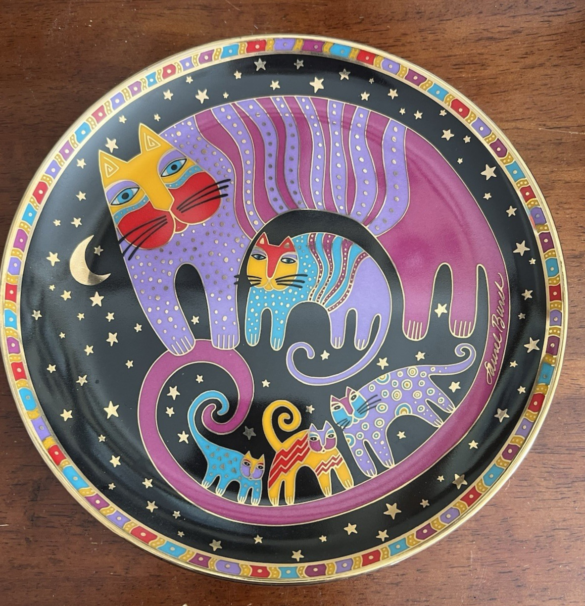 Franklin Mint Porcelain Laurel Burch Feline Family Cat Plate ltd edition 1995 Franklin Mint Porcelain Laurel Burch Feline Family Cat Plate ltd edition 1995