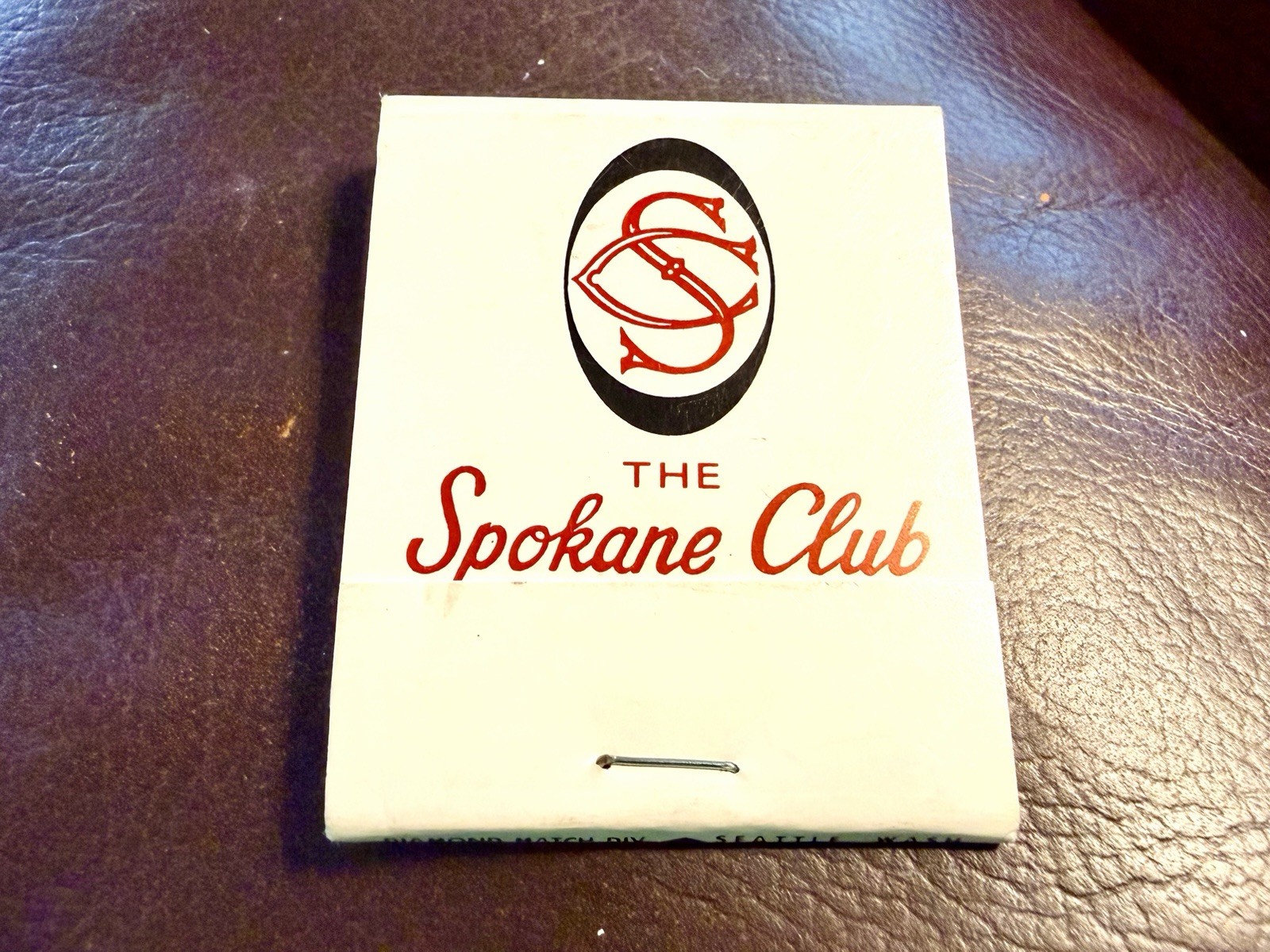 The Spokane Club Hotel, Spokane WA, Full Unstruck Matchbook