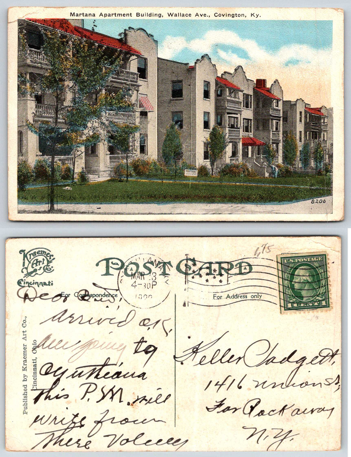 Covington Kentucky MARTANA APARTMENT BUILDING ON WALLACE AVE 1920 Postcard W539 Covington Kentucky MARTANA APARTMENT BUILDING ON WALLACE AVE 1920 Postcard W539