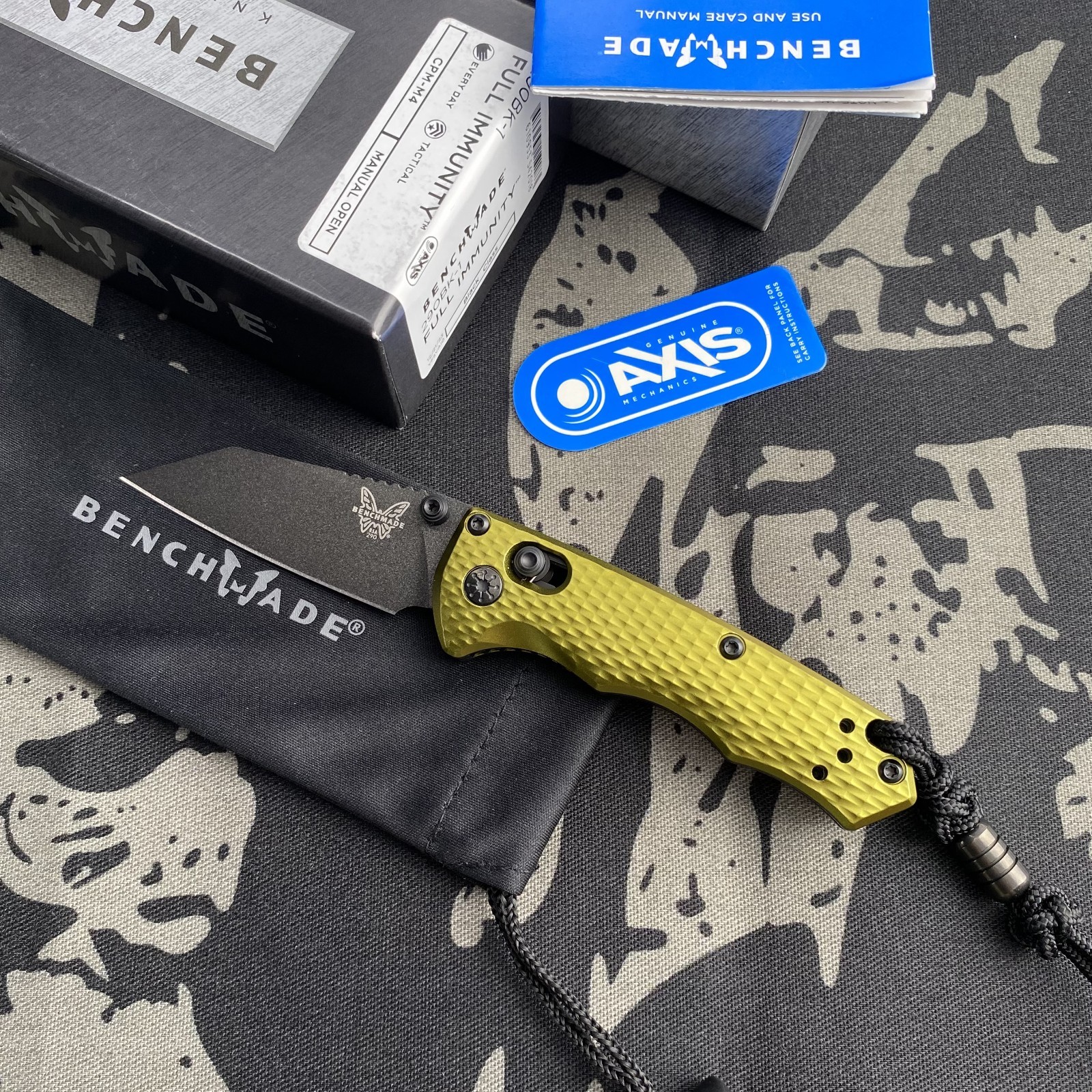 Benchmade 290BK-2 CPM-M4 Full Immunity Woodland Green Aluminum Pocket Knife Benchmade 290BK-2 CPM-M4 Full Immunity Woodland Green Aluminum Pocket Knife
