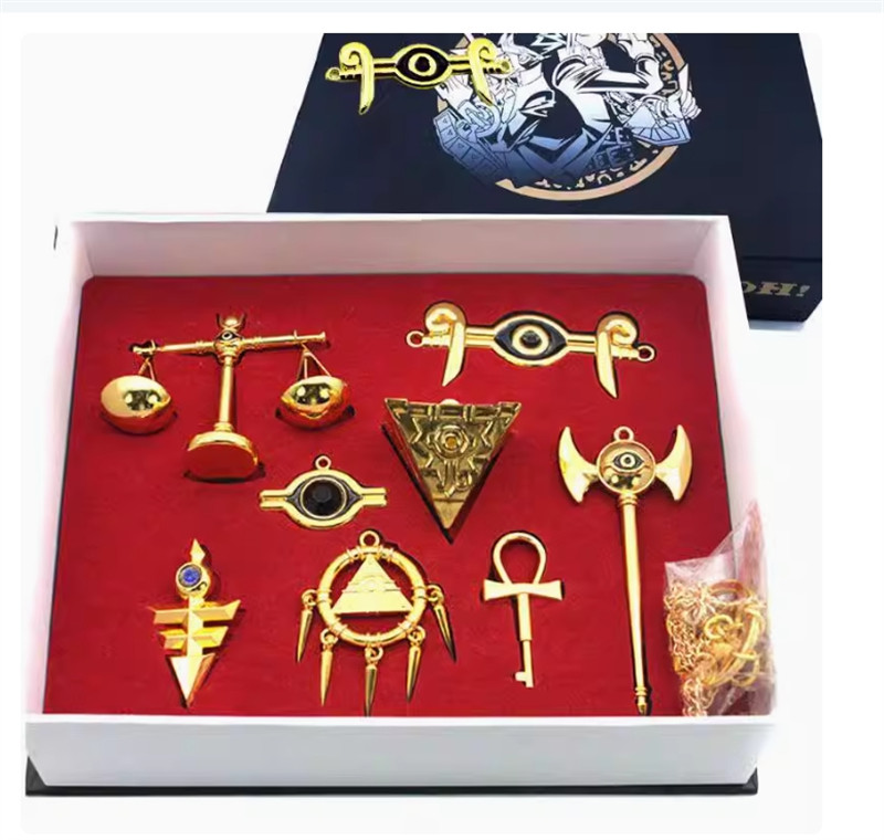 Yu-Gi-Oh Millennium Items Puzzle Necklace Keychain Pendant in Box 8pcs/Set Yu-Gi-Oh Millennium Items Puzzle Necklace Keychain Pendant in Box 8pcs/Set