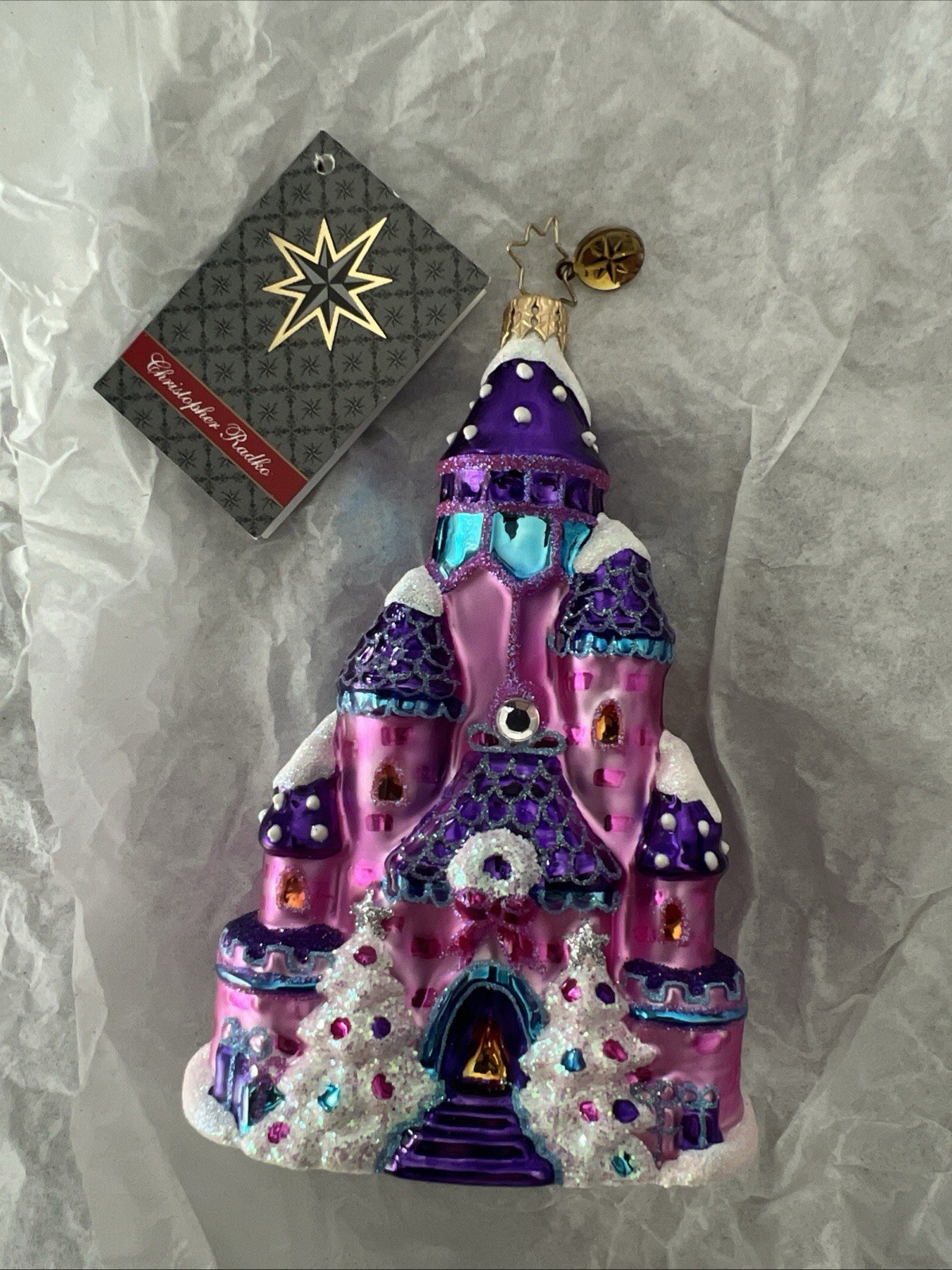 Christopher Radko The Pink Palace 1016184 Glass Castle Christmas Ornament w/tag