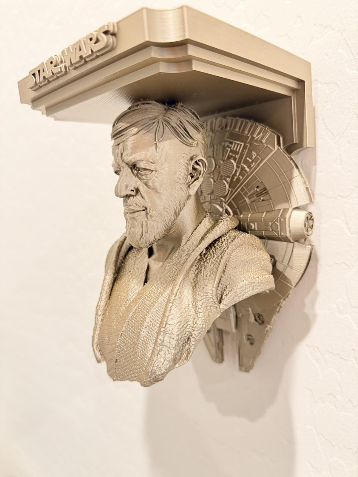 Star Wars Old Obi-Wan Kenobi Millennium Falcon Like Wall Shelf Collectible New Star Wars Old Obi-Wan Kenobi Millennium Falcon Like Wall Shelf Collectible New