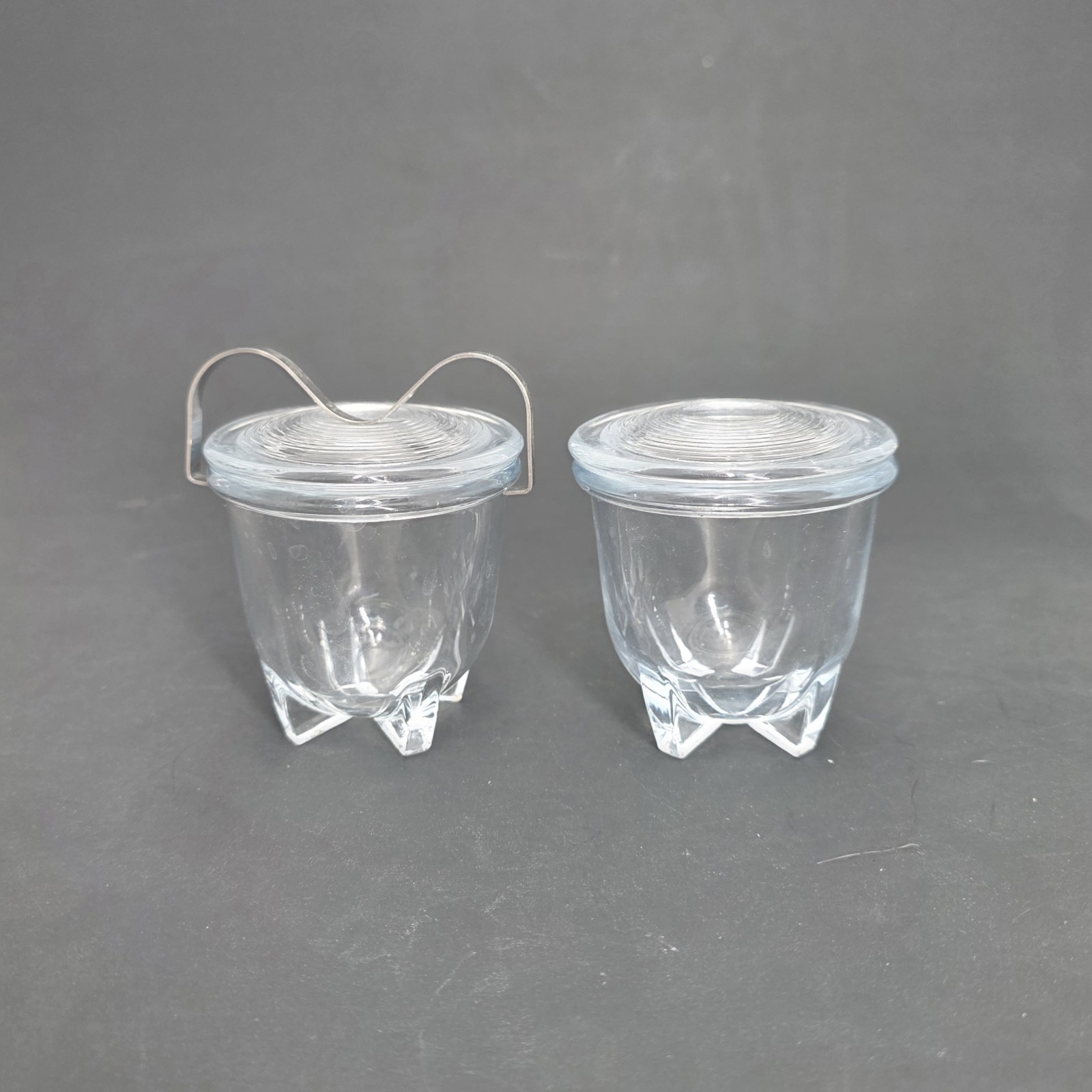 Vintage Jenaer Glas Wagenfeld Glass Egg Coddler German Schott & Gen Mainz SET
