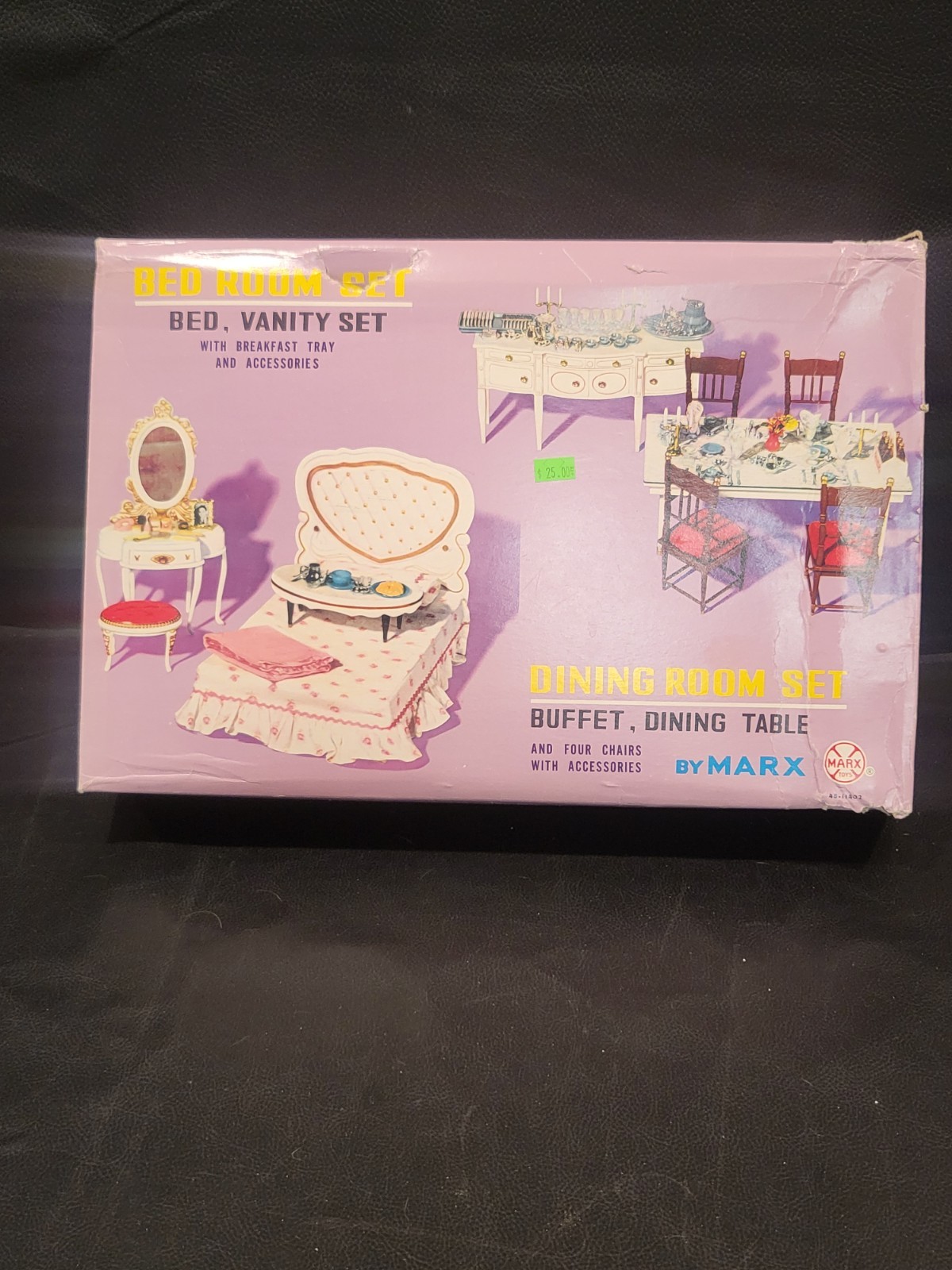 Marx Bedroom & Dining Room Set Buffet, Chairs & Accessories In Original Box 1966 Marx Bedroom & Dining Room Set Buffet, Chairs & Accessories In Original Box 1966