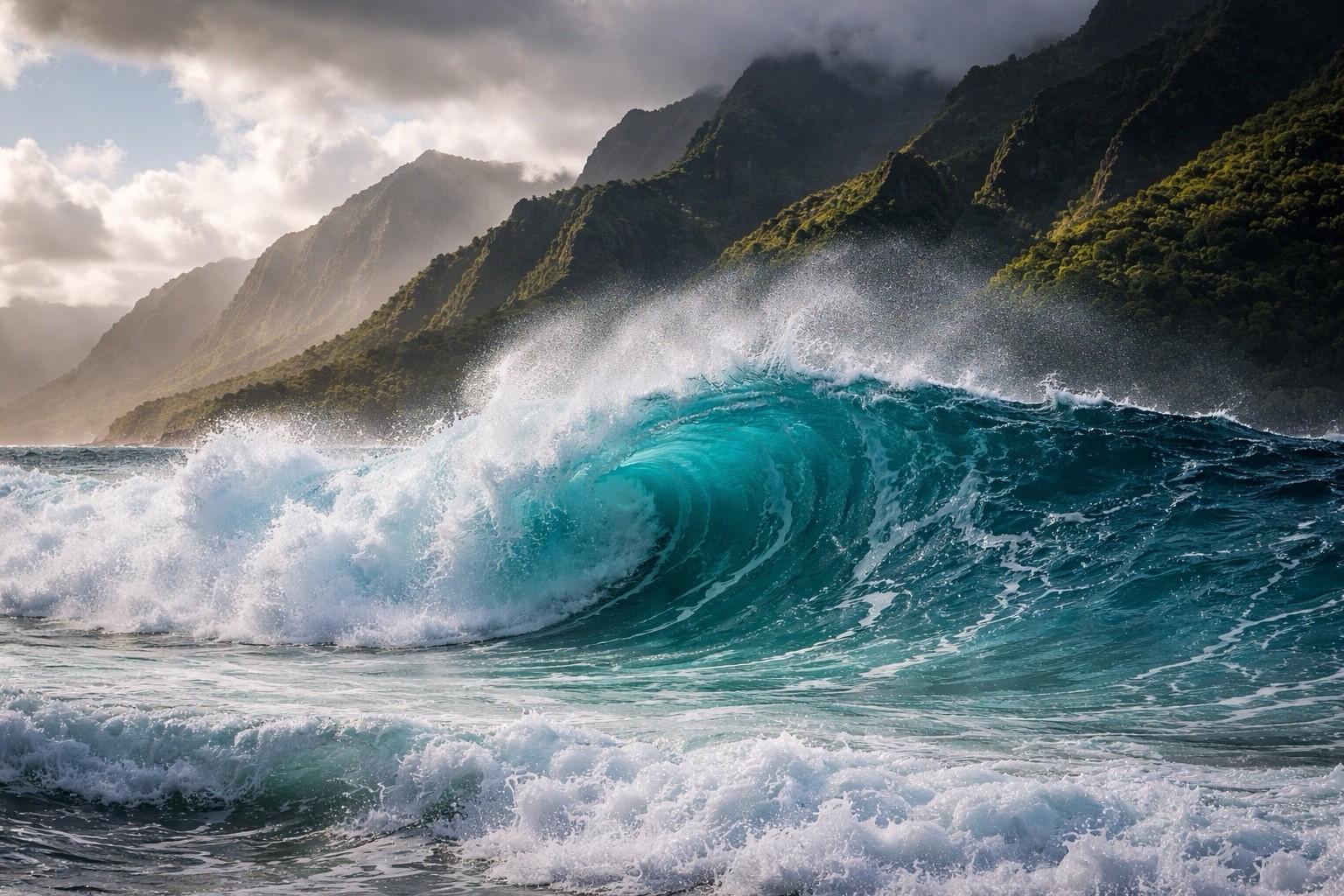 Massive Ocean Wave with Mountains Wall Art 8x10 Coastal Landscape Print Massive Ocean Wave with Mountains Wall Art 8x10 Coastal Landscape Print