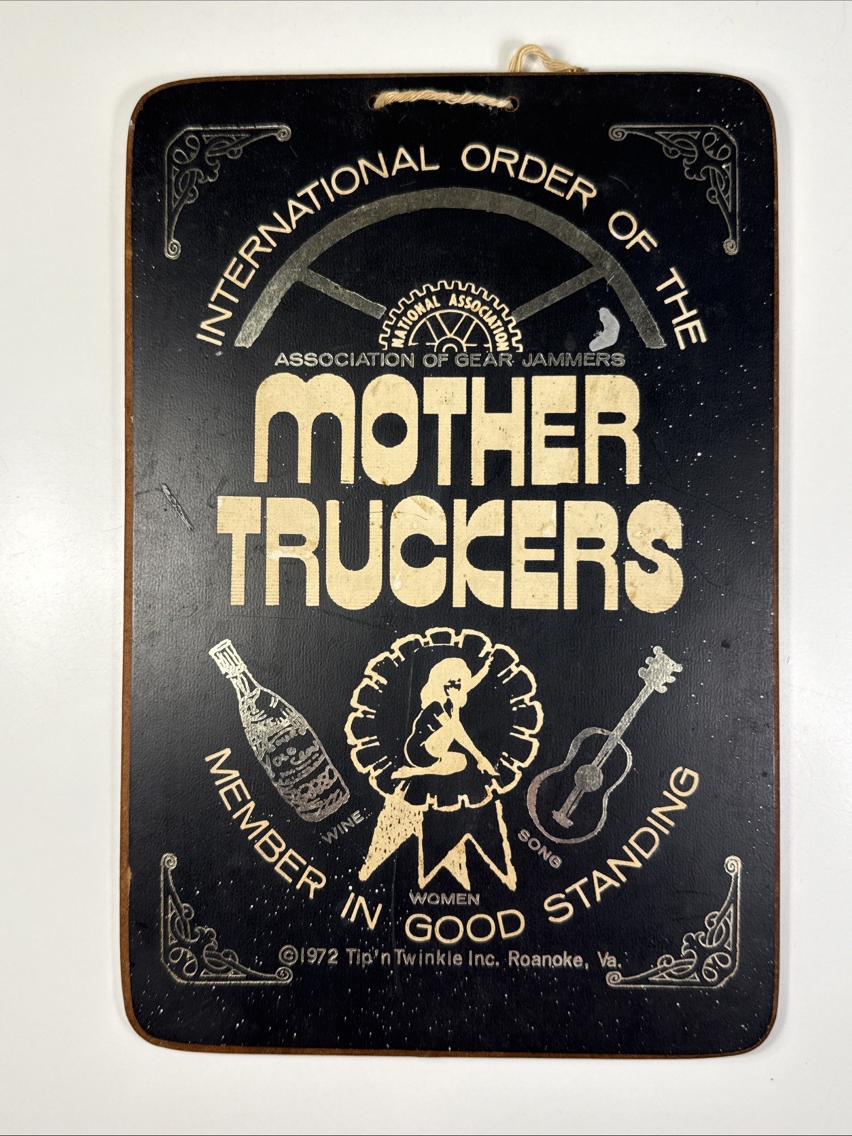 Vintage 1972 MOTHER TRUCKERS Novelty Press Board Wall Hanging Tip'n Twinkle 6x9 Vintage 1972 MOTHER TRUCKERS Novelty Press Board Wall Hanging Tip'n Twinkle 6x9