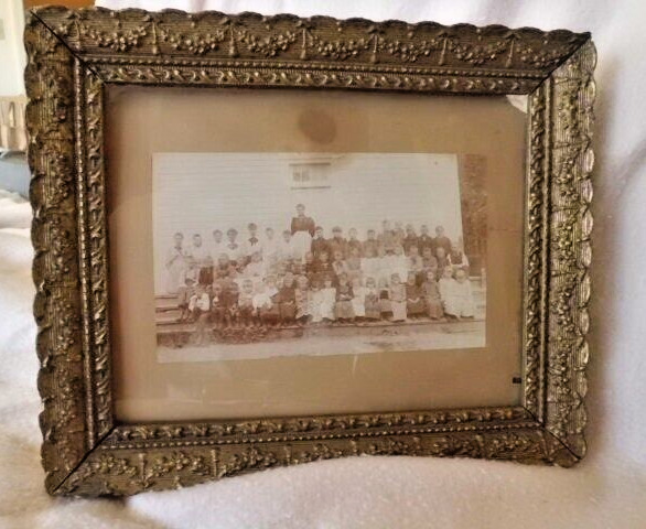 Antique Class Photo in Antique Millard's Frame 19th to 20th Century