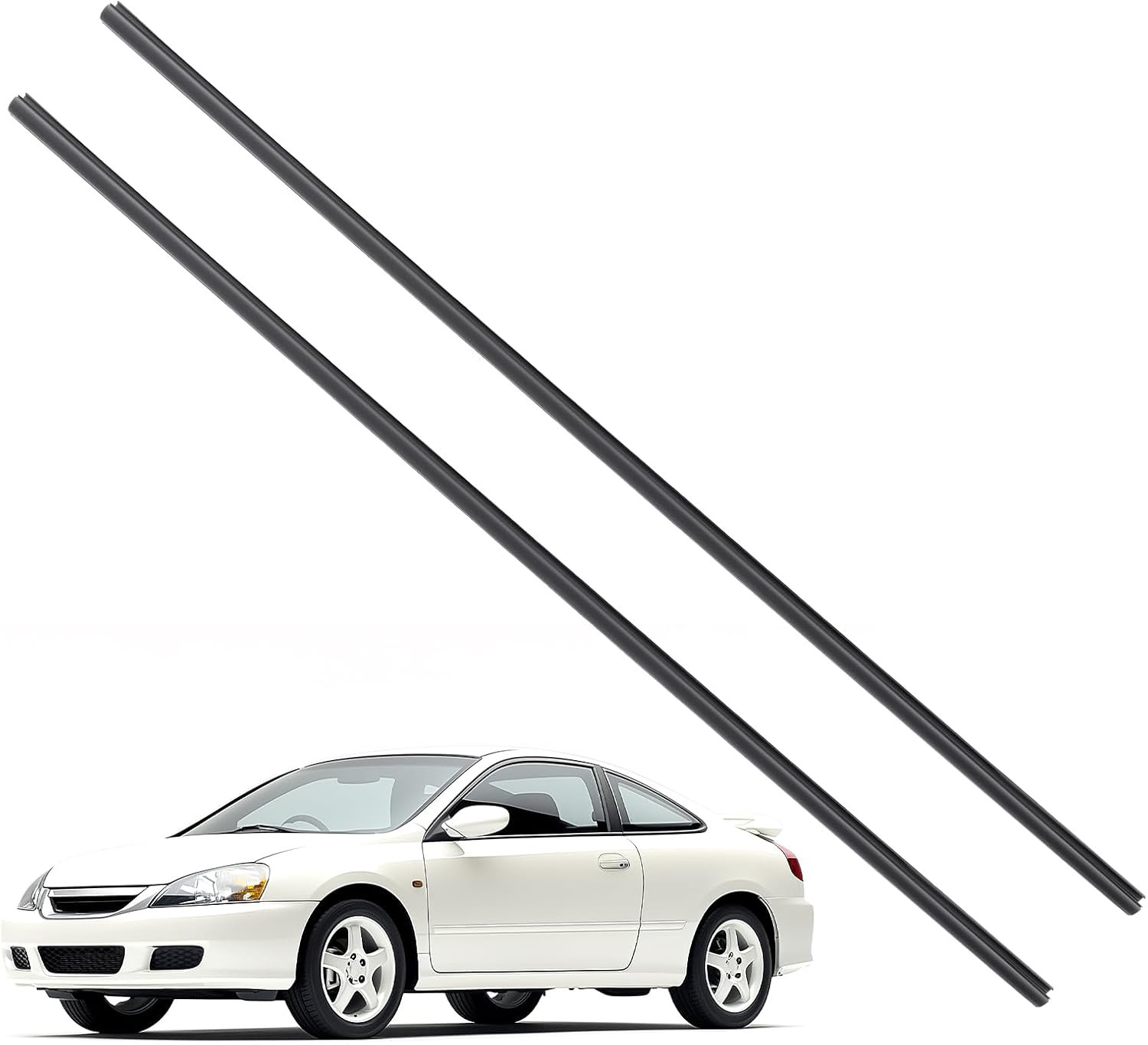 2 Pcs Left & Right Door Window Weatherstrip Seal for Honda 2 Pcs Left & Right Door Window Weatherstrip Seal for Honda