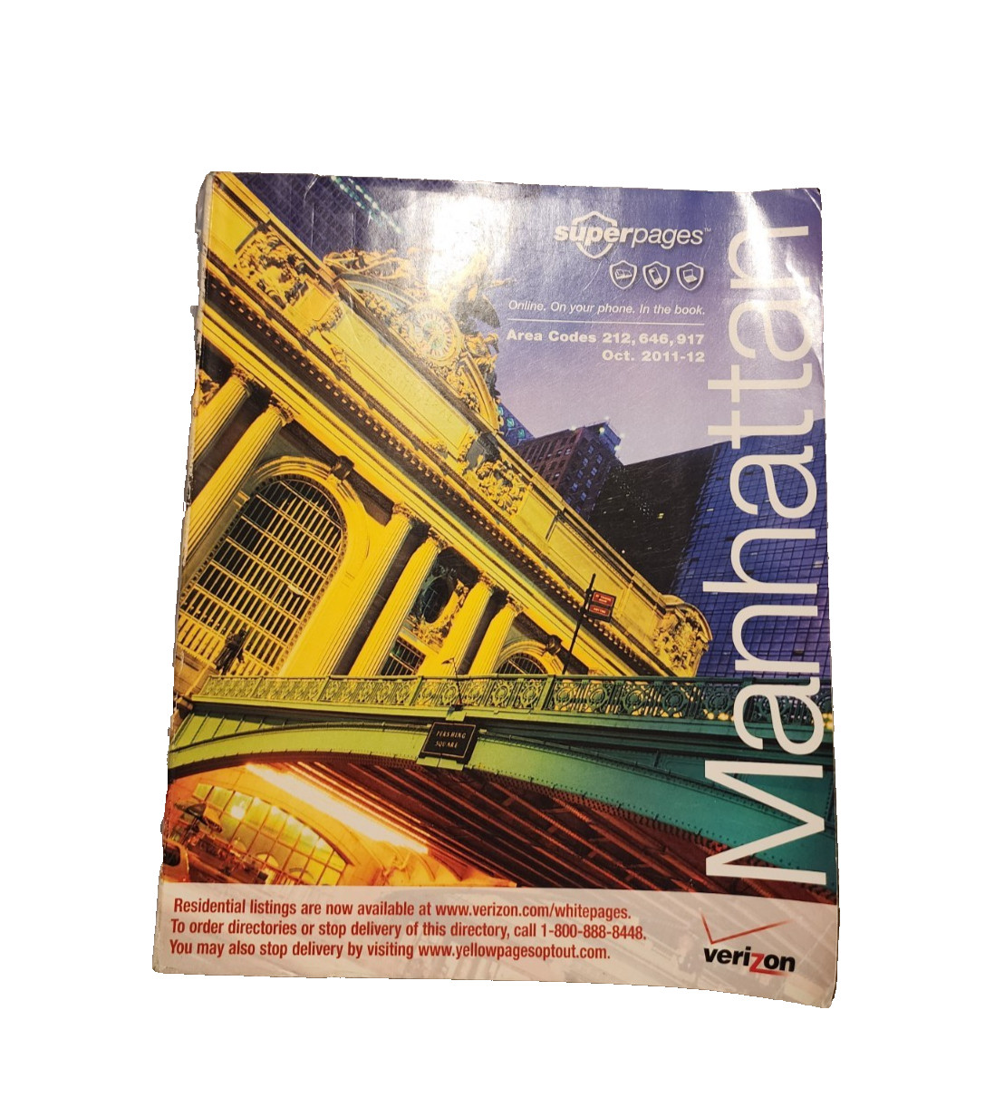 Manhattan New York City NY Yellow Pages Phone Book 2011 2012 Rare Collectible