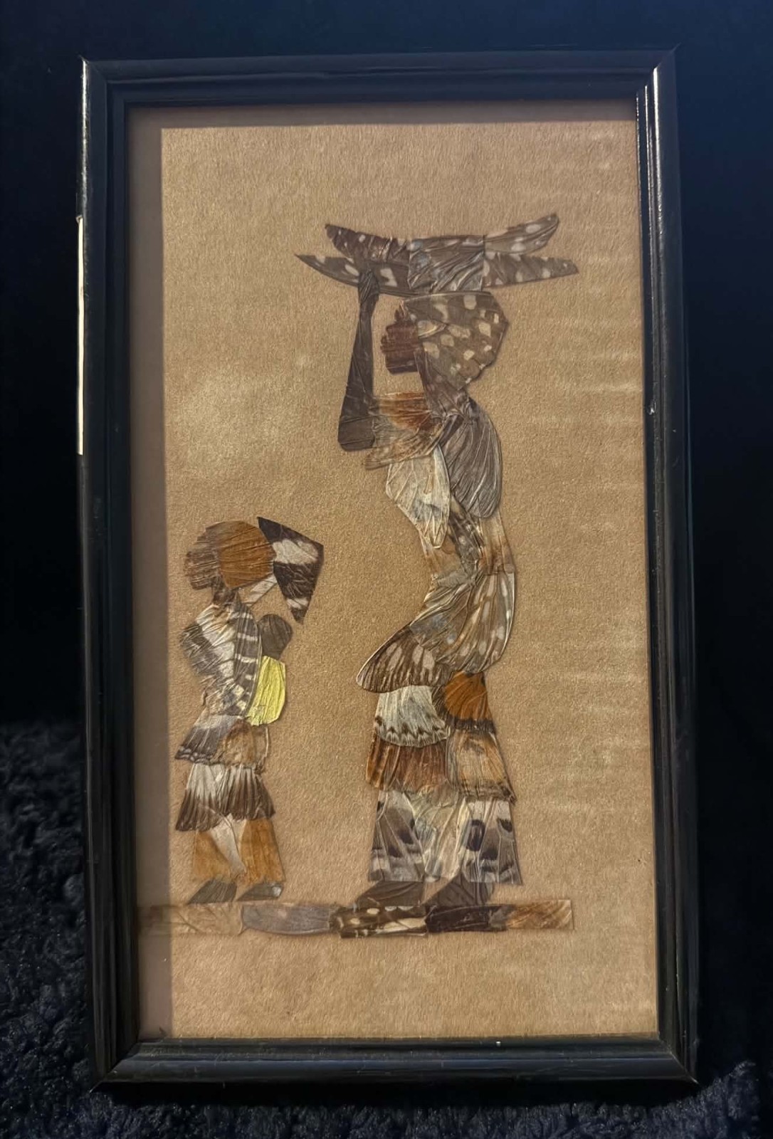 Vintage Framed African Butterfly Wing Art Vintage Framed African Butterfly Wing Art