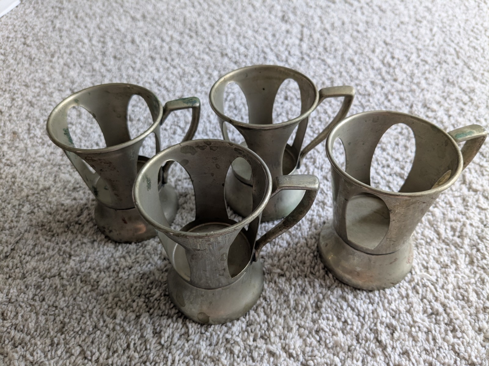 4 PC Antique Nickel Silver 