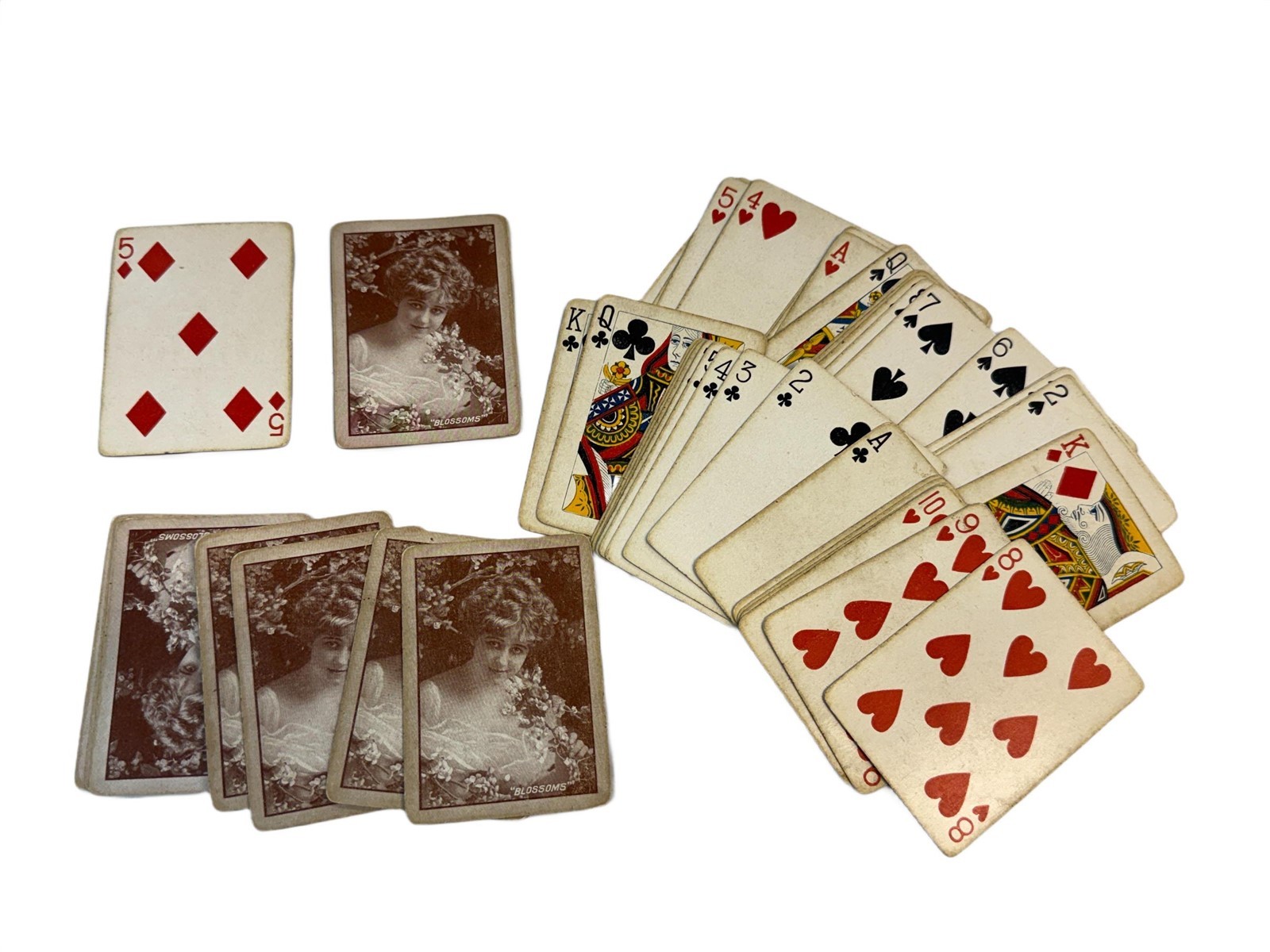 Vintage Blossoms Early 1900\'s Ladies Portrait Playing Cards (53 Cards)
