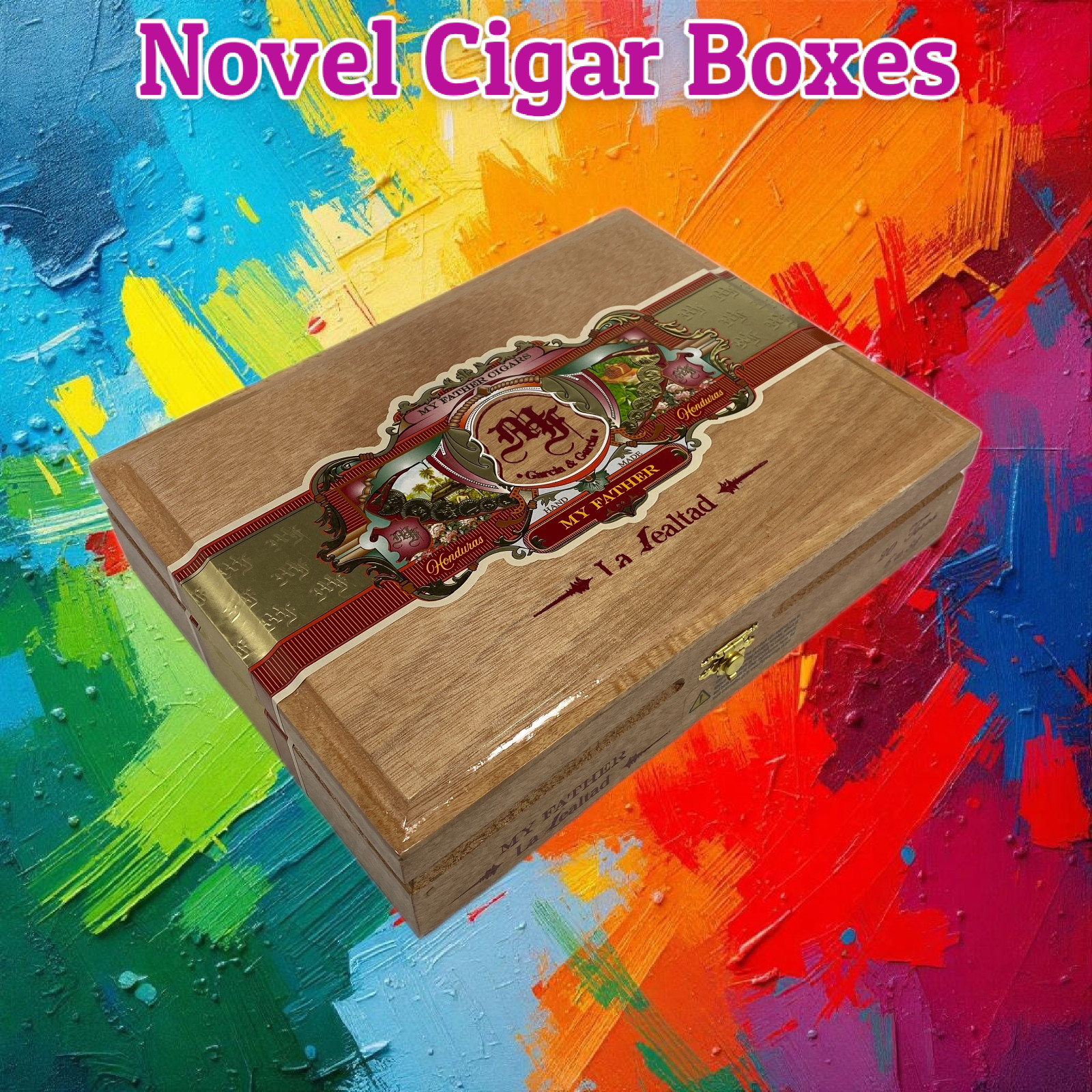 My Father Cigars La Lealtad Toro Empty Wooden Cigar Box 10x7.5x2.5