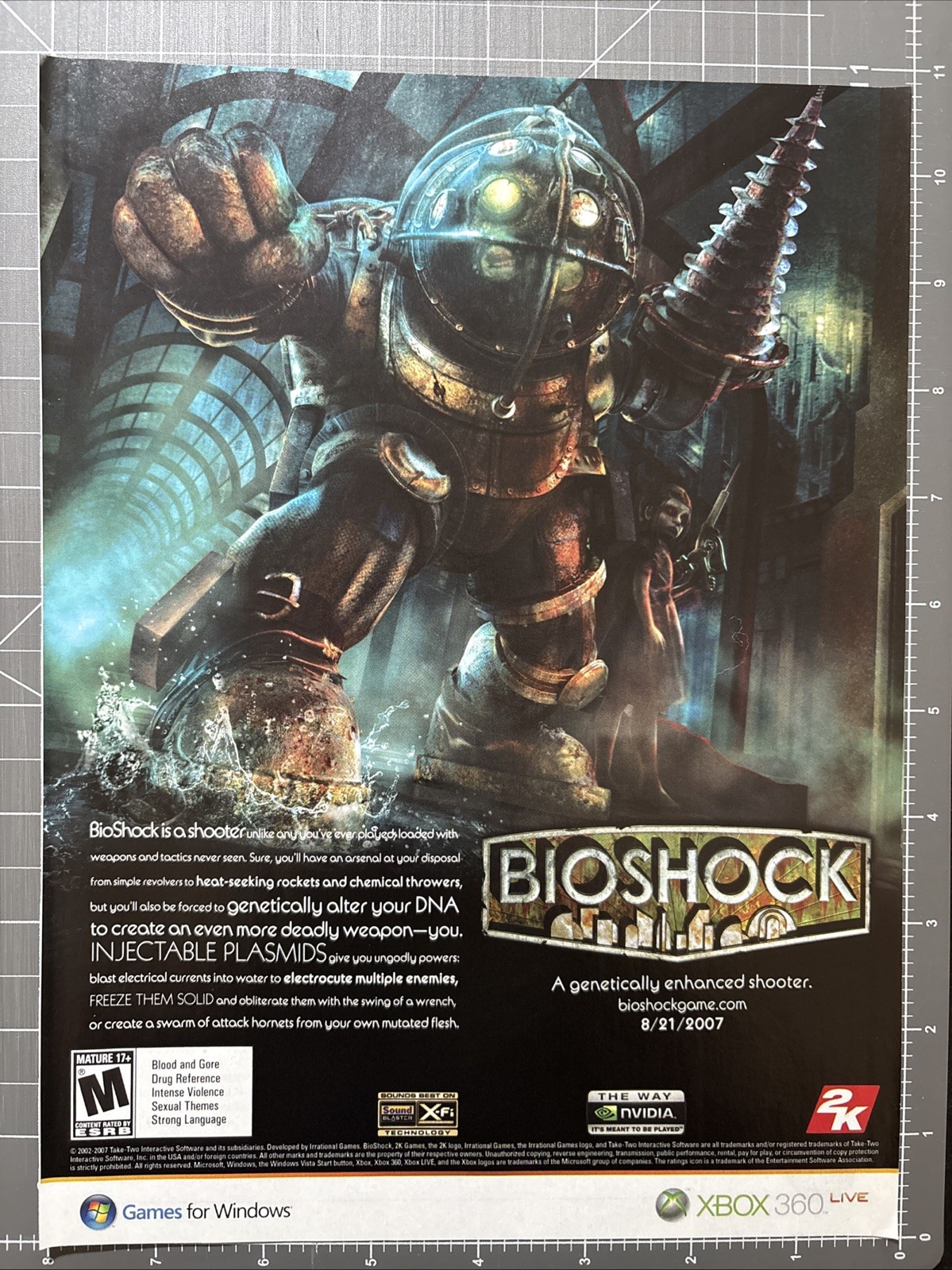 2007 Print Advertisement Magazine Ad Bioshock Xbox 360 Mancave Art