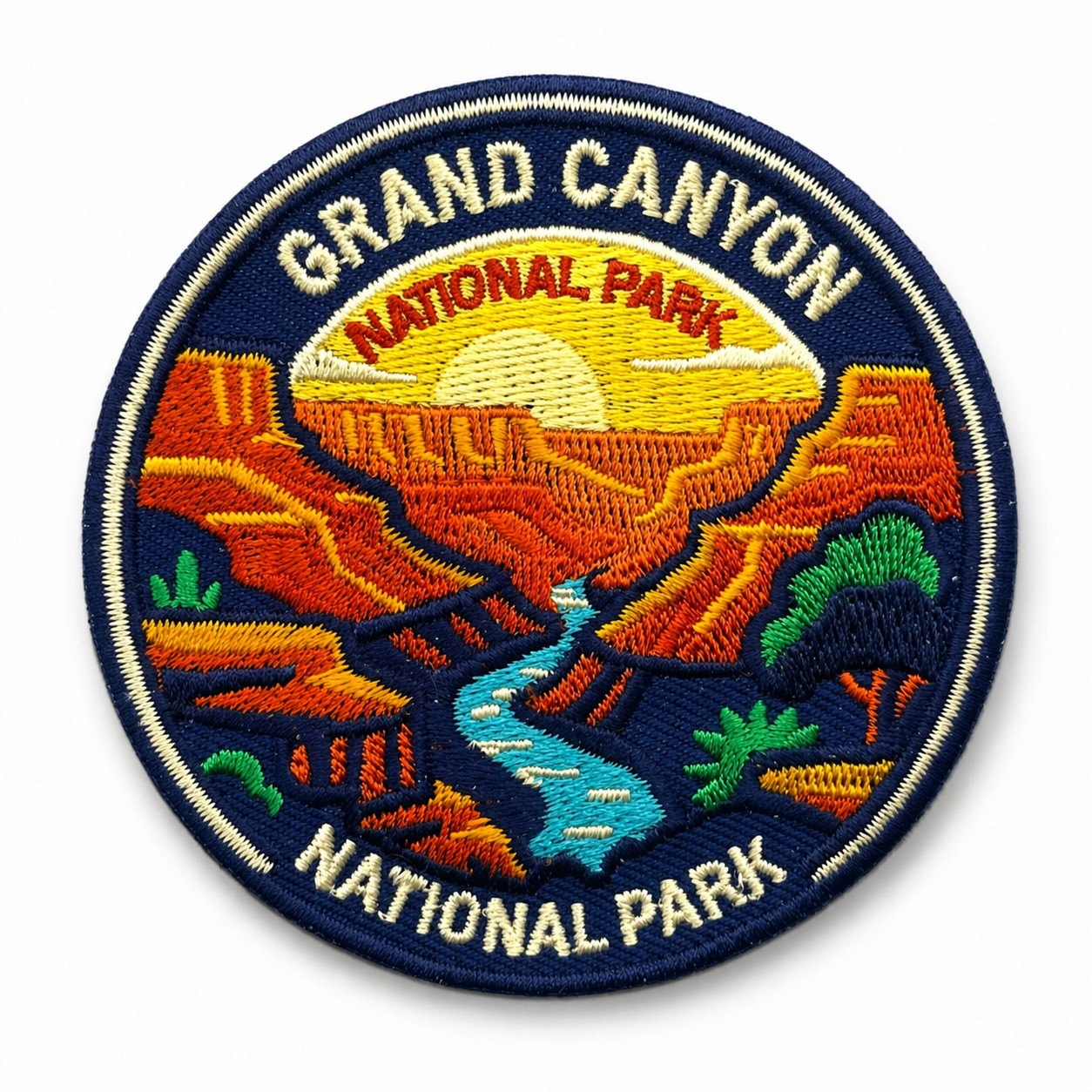 Grand Canyon Patch 3” Iron On Embroidered Badge National Park Sunset River Scene Grand Canyon Patch 3” Iron On Embroidered Badge National Park Sunset River Scene